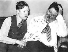 After the Battle of the Overpass; Walter Reuther on the left and Richard Frankensteen on the right
