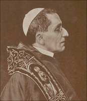 Pope Benedict XV (1854 to 1922).
