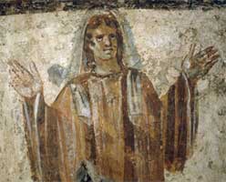 Orante–a praying woman from the catacombs. 