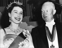 Queen Elizabeth II and President Eisenhower, October 1957. 