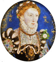 Portrait of Queen Elizabeth, painted in 1572. 