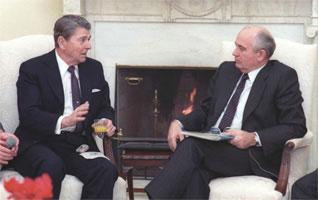 President Reagan and Gorbachev 