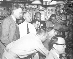 Gerald R. Ford and Rickover on a VIP cruise in the Nautilus, Feb. 25, 1956. 