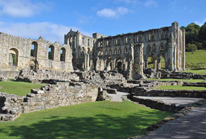 Ruins of Rievaulx Abbey in Yorkshire.