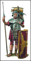 A miles or Roman soldier. 