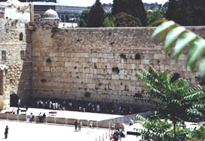 The Western or Wailing Wall is all that is left of the Roman Fortress Antonia.
