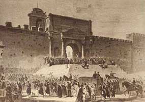 Italian troops entering Rome at Porta Pia.