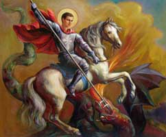 Saint George slaying the dragon. 