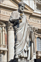 Bearded St. Peter in Vatican City Square. 