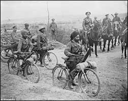 Indian bicycle troops at the Battle 