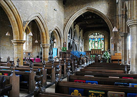 Interior of St. Mary the Virgin Church where Diana's ashes are stored in a vault. 