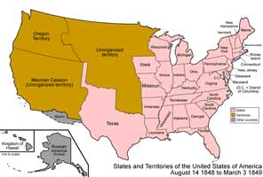 By 1849 the United States extended 