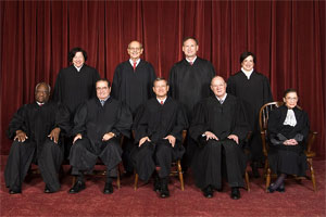 The 9 U.S. Supreme Court justices. 
