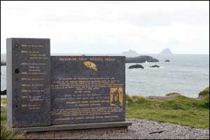 Cable monument in Valentia Island, Co. Kerry, Ireland. 