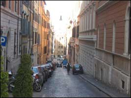 Street view of Via Rasella. 