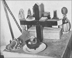 A voodoo altar consecrated to the loa. 