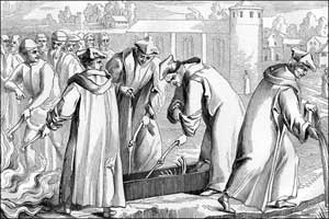Burning the bones of Saint John Wycliffe. 