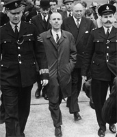 Greville Wynne arriving in London after his release, April 1964. 