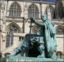 Statue of Constantine the Briton in York, England. 