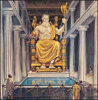 The statue of Zeus on Mount Olympus.